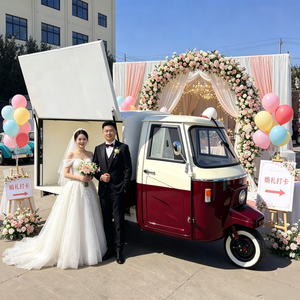 Camion de nourriture électrique rétro Piaggio Ape, bar mobile, chariot à bière, boissons, glaces, tricycle de vente ambulante pour les événements de mariage - Product Image 4
