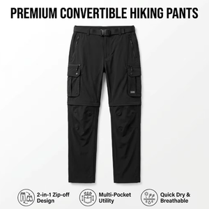 Pantaloni Convertibili Premium da Uomo con Logo Personalizzato, 2 in <span class=keywords><strong>1</strong></span> con Gambe Staccabili, Soluzione Completa per Abbigliamento Tecnico da Escursionismo e Palestra - Product Image 2
