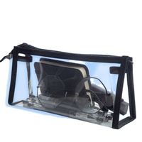 Trousse à crayons étanche en PVC transparent de grande capacité promotionnelle pour étudiants