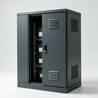 Armoire métallique ventilée en acier thermolaqué pour batterie solaire hors réseau, support de stockage de lithium, kit d'installation domestique solaire