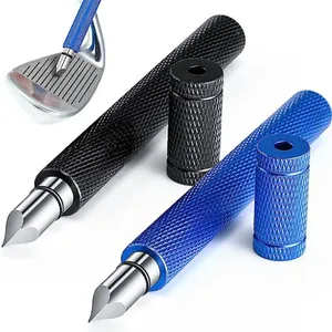 Herramienta de afilador de golf de 4,21 pulgadas con diseño personalizado, limpiador de acero inoxidable para volver a ranurar cuñas de golf, afilador de golf negro