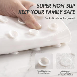 Alfombra antideslizante para baño, rectangular, de color sólido, con ventosas de PVC, para ducha, diseño minimalista - Product Image 2