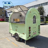 ONLYWE Petite Camionnette Alimentaire Modifiée, Remorque de Restauration Mobile Conduisible, Cuisine Mobile Compacte, Food Truck