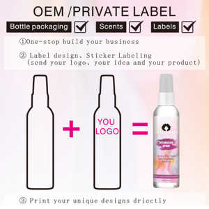 Spray Desenredante para Cabello Natural y Orgánico al por Mayor OEM, Spray Anti-Frizz, Hidratante y Brillante, Acondicionador sin Enjuague para Cabello Rizado, MOQ - Product Image 3