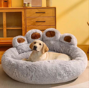 Cama de Felpa con Huella para Perros y Gatos, Apta para Todas las Estaciones, Cómoda para Perros Pequeños y Grandes, Diseño de Productos para Perros - Product Image 1