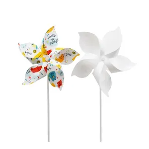 Bandiera di plastica americana sublimazione PET mulino a vento bianco decorazione giardino Art prato giocattolo all'ingrosso