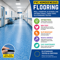 Revêtement de sol en PVC pour soins aux personnes âgées |   Revêtement Vinyle Homogène pour Maisons de Retraite, Durée de Vie de Plus de 5 Ans, Confortable, Antidérapant et Facile à Nettoyer