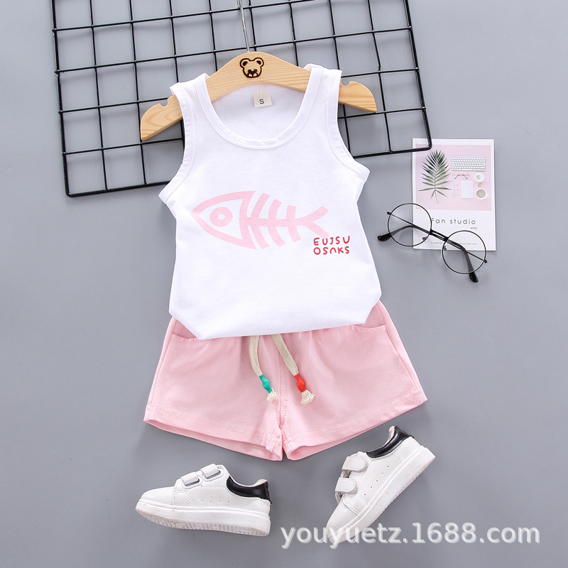 Ensemble gilet en arête de poisson rose