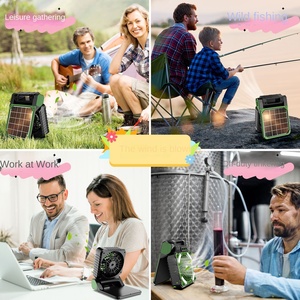 พัดลม USB ชาร์จพลังงานแสงอาทิตย์4ลมแบบพกพาประหยัดพลังงานติดตั้งมือถือพับเก็บได้สำหรับตกปลากลางแจ้งฤดูร้อน - Product Image 4