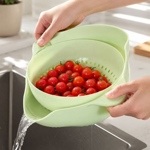 Passoire manuelle double couche en PP de qualité alimentaire, multifonctionnelle pour légumes et fruits, à mailles fines, écologique, pour cuisine professionnelle - Product Image 4