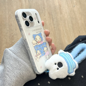 Funda para <span class=keywords><strong>iPhone</strong></span> 17/16 Pro Max/15/14 con Diseño de Perro Pequeño, Fresco, con Cuadros Azules y Estrellas, Venta al Por Mayor a Precio Económico - Product Image 3