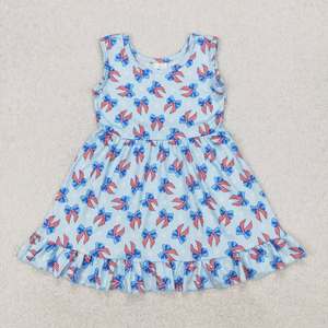 Vestido para niñas del 4 de julio, vestido patriótico con estampado de estrellas y rayas para el Día de la Independencia, vestido sin mangas para niñas - Product Image 6
