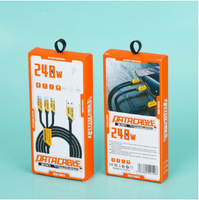 Cable de Datos Tipo C TPE Tres en Uno de 240W con Blindaje Trenzado, Carga Rápida de 5A y Conductor de Cobre Estañado para iPhone