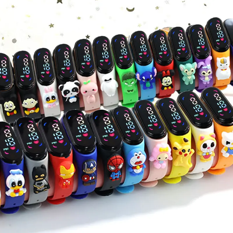 Customized Children Kids LED Wristband Cartoon Bracelet Toy Fashion Design Digital Display touch screen watch watches