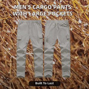 กางเกงคาร์โก้ผู้ชายเอวสูงปานกลาง ผ้าผสมโพลีเอสเตอร์/คอตตอน น้ำหนักเบา เอวยางยืด กระเป๋าใหญ่ บริการ OEM - Product Image 2