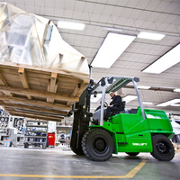 Montacargas Eléctrico de 3 Toneladas con Tablero de Instrumentos Inteligente, Montacargas Contrapesado con Asiento, Apilador de Baterías para Manejo de Materiales