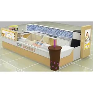 Bubble tea Cup Shaped Boba Smoothies kiosk Fresh Juice Bar counter in vendita