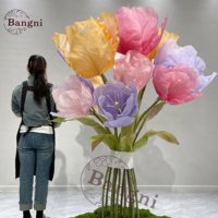 Bunga Tulip Buatan Tangan Raksasa untuk Dekorasi Rumah, Jendela Toko, Pernikahan, Paskah, Natal, Warna & Ukuran Dapat Disesuaikan