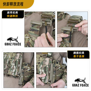 Chaleco Táctico de Camuflaje, Nailon 1000D, Sistema Molle con Correas para los Hombros, para Entrenamiento, Talla Única - Product Image 4