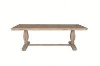 Table à manger à tréteaux en chêne massif, style antique français, T159-244, 244x104x78cm, pour maison, hôtel, villa, mobilier
