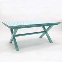 Mobilier d'extérieur moderne Table à rallonge en aluminium Patio Jardin Restaurant Bistro Café Ensemble table à manger extensible