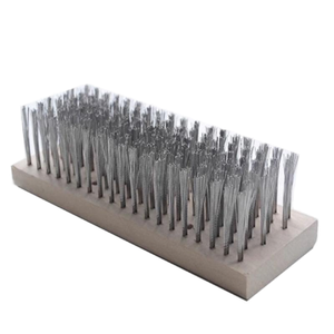 Brosse de nettoyage de pont et de sol avec fil d'acier inoxydable, <span class=keywords><strong>balai</strong></span> extérieur à long manche pour le béton, le bois et les surfaces en pierre - Product Image 5