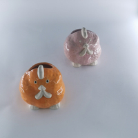 Pot Bunga Janfee Motif Kartun Desain Modern, Keramik Lapis Glaze, Tahan Lama, Untuk Penggunaan Dalam/Luar Ruangan, OEM ODM, Produk Baru