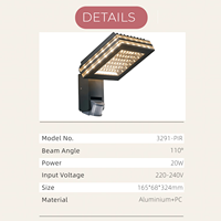 Lampe murale extérieure à détecteur de mouvement PIR LED, IP54, étanche, en aluminium moulé sous pression, lampe de sécurité murale, 3000K, éclairage mural extérieur