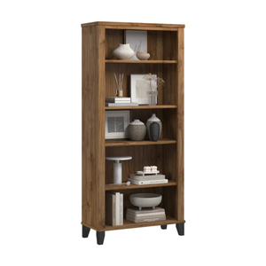 Tall 5-Tier Bookcase with Tapered Legs & <b>Adjustable</b> <b>Shelves</b>, Heavy-Duty Storage Shelf Bookshelf for Home Office Bulk Wholesale - Product Image 1
