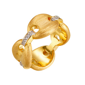 Geometric Gold Brushed Micro Pave Zircon <b>Open</b> <b>Ring</b> Adjustable For Women Index Finger Gift Jewelry R17835 - Product Image 5