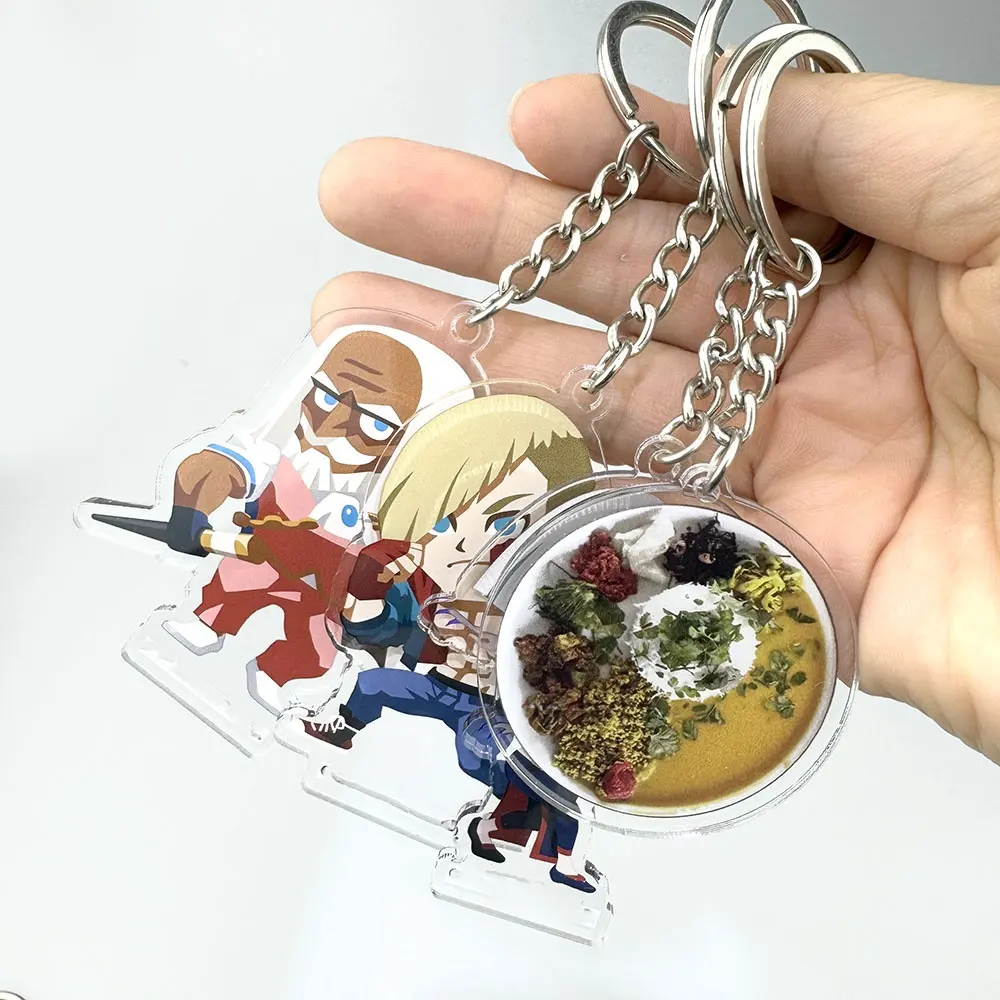 One Piece Anime Plastic Key Chain Accessories Set Colored Sublimation Epoxy Acrylic Photo Keychains China Wholesale