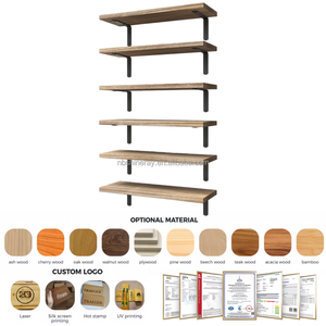 6 टियर स्टील लकड़ी लेपित फ्लोटिंग दीवार अलमारियों के लिए घर के सजावट बाथरूम के लिए बड़े भंडारण बुकशेल्फ़ - Product Image 2