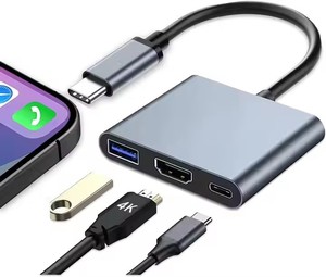 Hub 3 en 1 tipo C a HDTV 4K USB3.0 PD100W estación de acoplamiento de carga rápida Plug and Play Adaptador convertidor USB C para <span class=keywords><strong>Notebook</strong></span> - Product Image 1