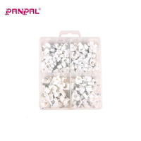 Assortiment de 205 attaches-câbles ronds blancs, 6/7/8/9 mm, pour la gestion des câbles