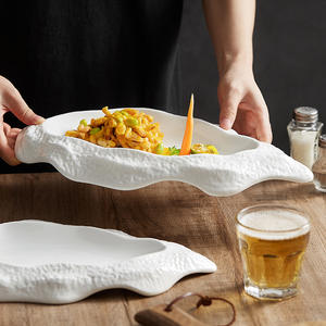 Assiettes créatives en <span class=keywords><strong>porcelaine</strong></span> en forme d'<span class=keywords><strong>huître</strong></span> pour utilisation au Restaurant bols à salade bol Antipasti en céramique avec plateau à Sushi et saumon - Product Image 4