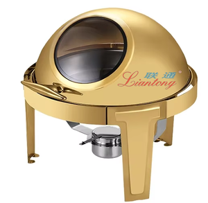 Liantong vàng sang trọng phong cách Mỹ tự chọn chafing món ăn thép không gỉ đầu bếp CuộN Top Vòng chafing món ăn với thị giác gó<span class=keywords><strong>a</strong></span> phụ - Product Image 2