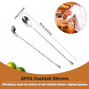 Juego de Cubiertos de Acero Inoxidable Personalizado, Cuchara Mezcladora Creativa para Cócteles, Varilla Mezcladora, Cucharas Largas para Mezclar, Cuchara de Bar para el Hogar - Product Image 2