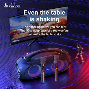 Mesin Karaoke XDOBO Vibe Plus dengan 2 Mikrofon Nirkabel, Speaker Sistem PA Portabel 80W dengan Lampu Disko untuk Pesta di Rumah - Product Image 3