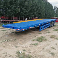 Semi-remorque plateau tri-essieux 40T 20 pieds 40 pieds 45 pieds 48 pieds à plateau bas pour remorquage à vendre