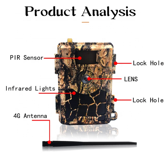 Прямая продажа с фабрики 4.8CG Дикая камера 4g LTE SMTP MMS GPS IP66 Водонепроницаемая камера для охоты на природе