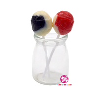 Wholeshape 20g Fruchtgeschmack Pin Pop Bubble Gum Hartbonbon Zweifarbig Runde Form Süßer Lutscher