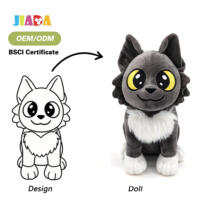 Peluches personnalisées de haute qualité, super douces, en forme de chat, avec rembourrage en coton PP, broderies et accessoires en maille lavée