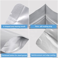 Sac en mylar refermable pour stockage à long terme des aliments, emballage en argent avec fermeture éclair et absorbeurs d'oxygène