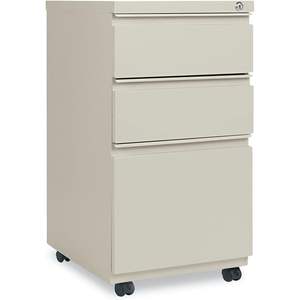 Archivador con pedestal Alera PBBBFPY, metálico de tres cajones con extensión completa, 14 7/8w x 19 1/8d, color putty - Product Image 2