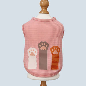 Cute <b>Animal</b> <b>Pattern</b> Pet Vest Candy Color Dog Cat Clothing Waffle <b>Knit</b> Spring Summer Wear - Product Image 4