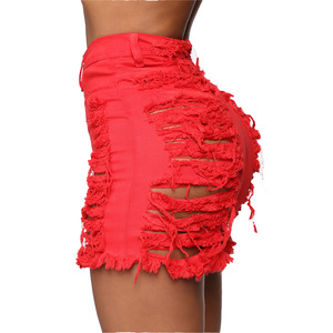 Summer <strong>Jeans</strong> Ripped <strong>High</strong> <strong>Waist</strong> Denim <strong>Shorts</strong> for Women - Product Image 5