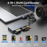 Lector de Tarjetas de Memoria USB C 6 en 1 para Tarjetas CFexpress Tipo B, CF, XD, MS, SD, TF, Capacidad de Tarjeta de 2 TB