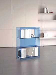 Acrylic Floor Bookshelf Storage Rack Living Room Furniture Simple Side 3-<b>Shelf</b> Anti-Tip Anti-Slip <b>Modern</b> Customized - Product Image 2