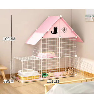 Многоуровневая железная клетка для животных, большой или маленький корпус для животных с металлической проволокой для кошек или других домашних животных - Product Image 4