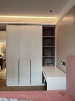 Armoire de chambre en bois avec 2 tiroirs, design suspendu réglable, autoportante, portes en mélamine écologiques, grande capacité, mobilier de maison